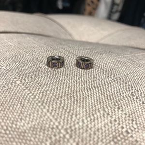(2) Purple stone Pandora spacer Charms
